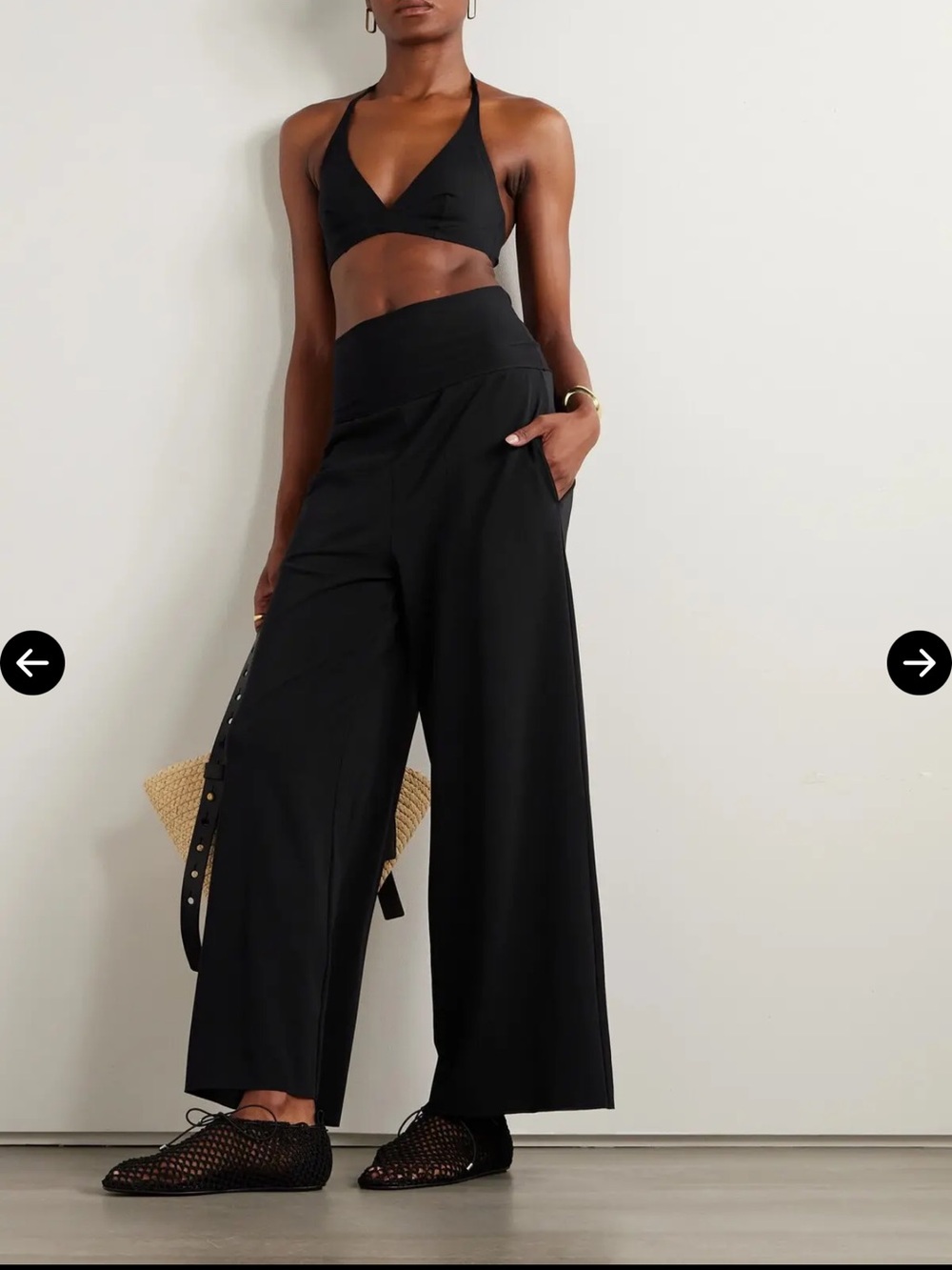 EUC ERES Les Essentiels Dao Convertible Wide-Leg Pants Black size M jumpsuit